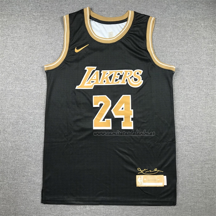 Camiseta Los Angeles Lakers Kobe Bryant NO 24 Select Series Oro Negro